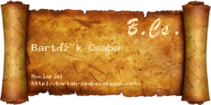 Barták Csaba névjegykártya